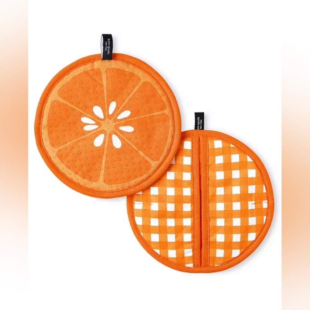NWT Kate Spade Orange Squeeze The Day Potholder 2-pack
